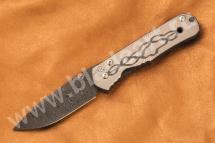 Large Damascus Sebenza SILVER CONTRAST